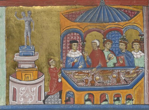 Temple of Janus with senators dining add ms 15268 f242v 